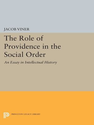 cover image of The Role of Providence in the Social Order